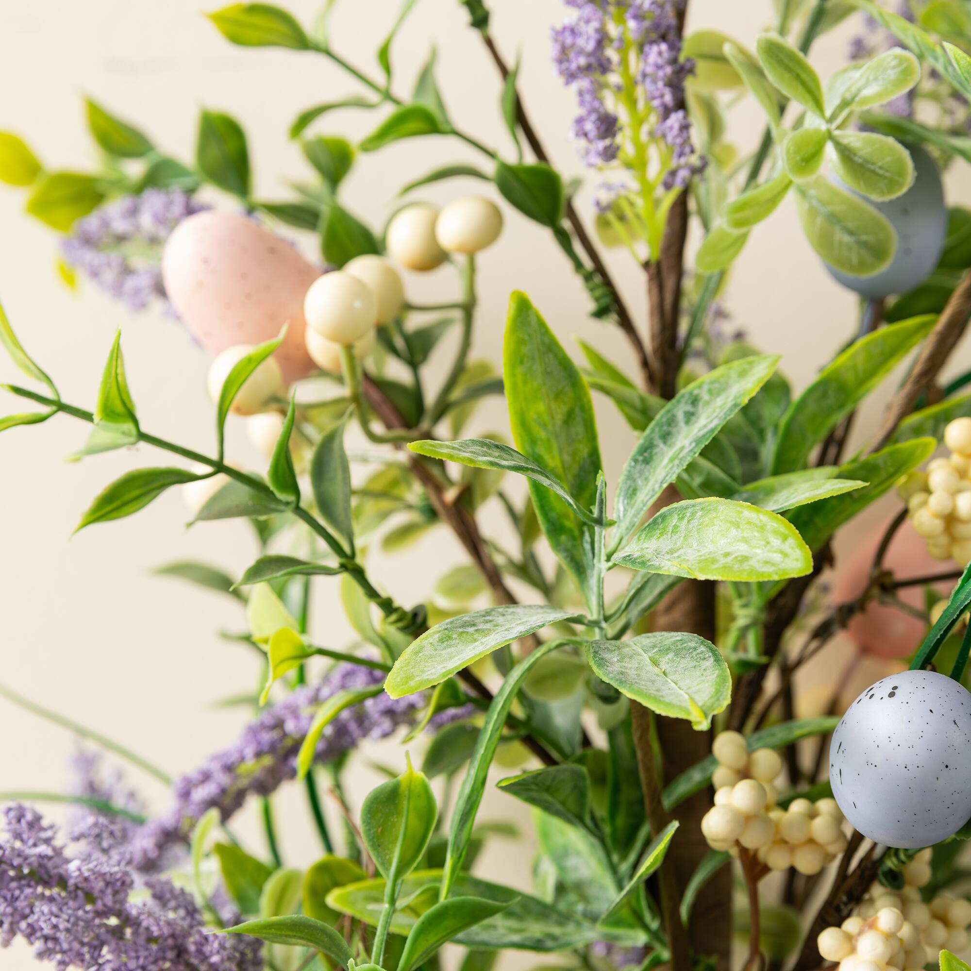 Glitzhome® 21" Easter Egg & Lavender Table Tree Decor